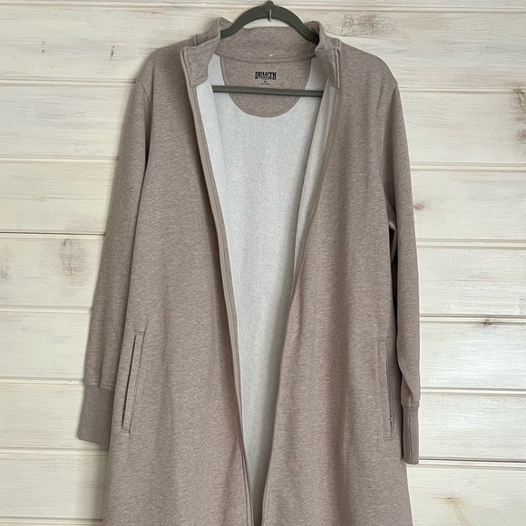 DULUTH Trading Co. Women's Souped-Up Fleece Zip Up Robe Beige Size XL Cozy Warm - Picture 4 of 15